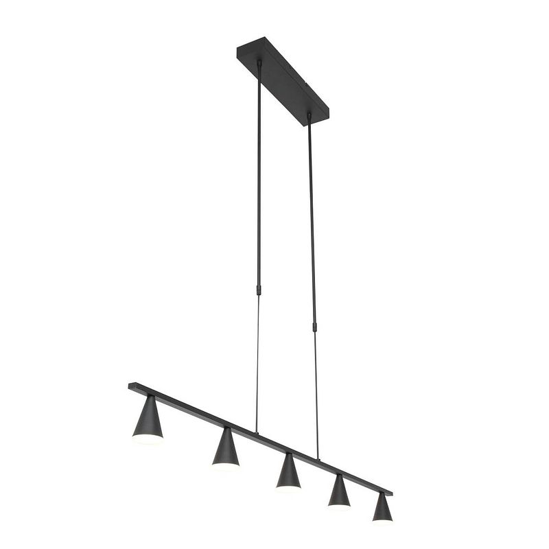 Foto van Steinhauer hanglamp vortex 5 lichts l 120 cm zwart