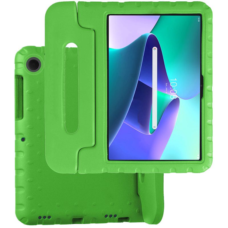 Foto van Basey lenovo tab m10 plus (3e gen) kinderhoesje foam case hoesje cover hoes - groen