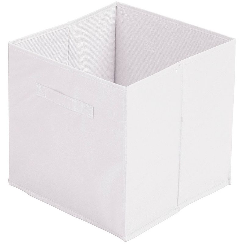 Foto van Urban living opbergmand/kastmand square box - karton/kunststof - 29 liter - wit - 31 x 31 x 31 cm - opbergmanden