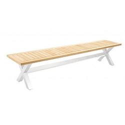 Foto van Yoi - wakai bench 217x45cm. alu white/teak