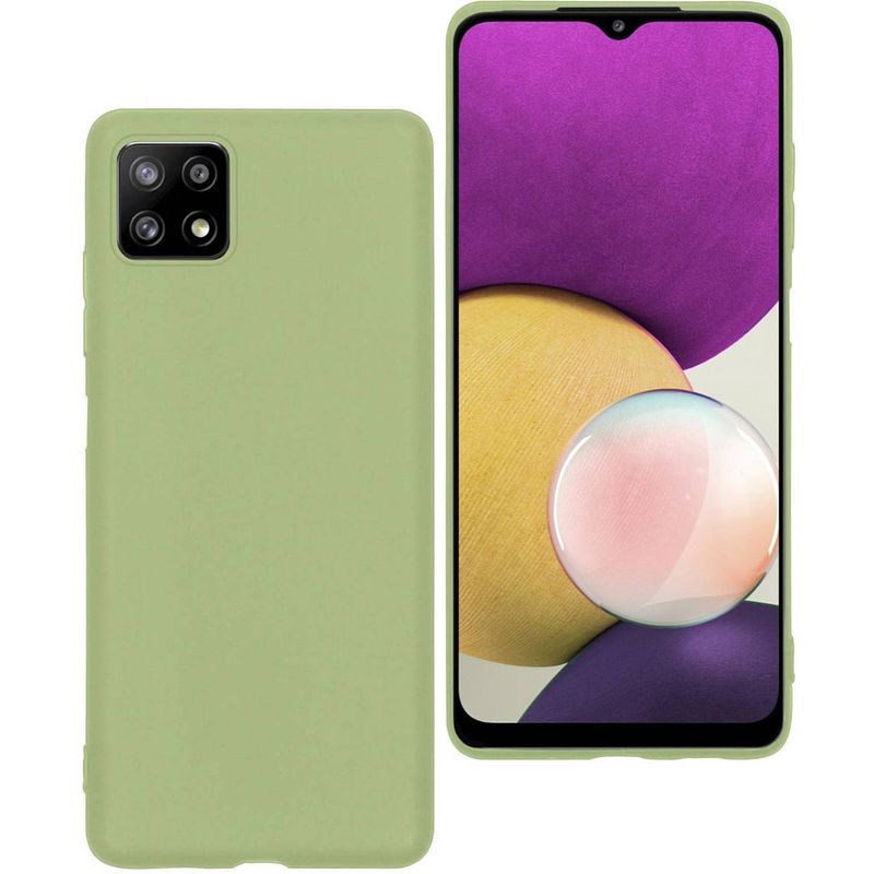 Foto van Basey samsung galaxy a22 4g hoesje siliconen back cover case - samsung a22 4g hoes silicone case hoesje - groen