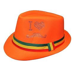 Foto van Rubie's hoed met steentjes oranje unisex
