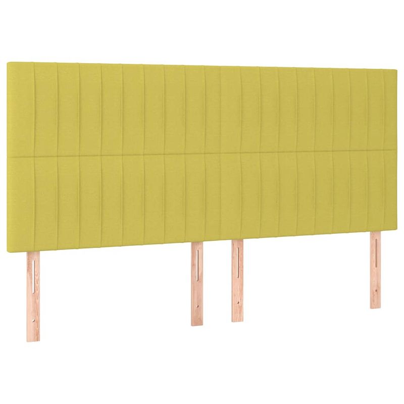 Foto van The living store hoofdbord classic - groen - 160 x 5 x 118/128 cm - stof en hout