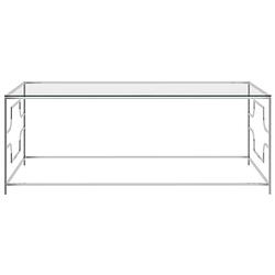 Foto van The living store salontafel - 120 x 60 x 45 cm - roestvrij staal en glas