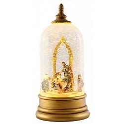 Foto van Peha lantaarn kerst led 12 x 26 cm staal/glas goud