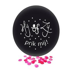 Foto van Confetti ballon gender reveal meisje party/feest zwart 60 cm