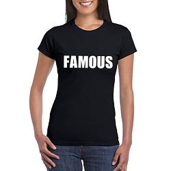 Foto van Famous fun t-shirt zwart voor dames 2xl - feestshirts