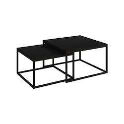 Foto van Meubella - salontafel styler - mat zwart - set van 2