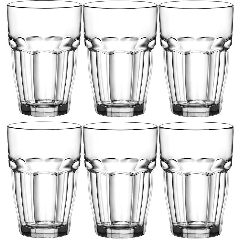 Foto van Set van 12x stuks tumbler waterglazen/drinkglazen transparant 360 ml - drinkglazen