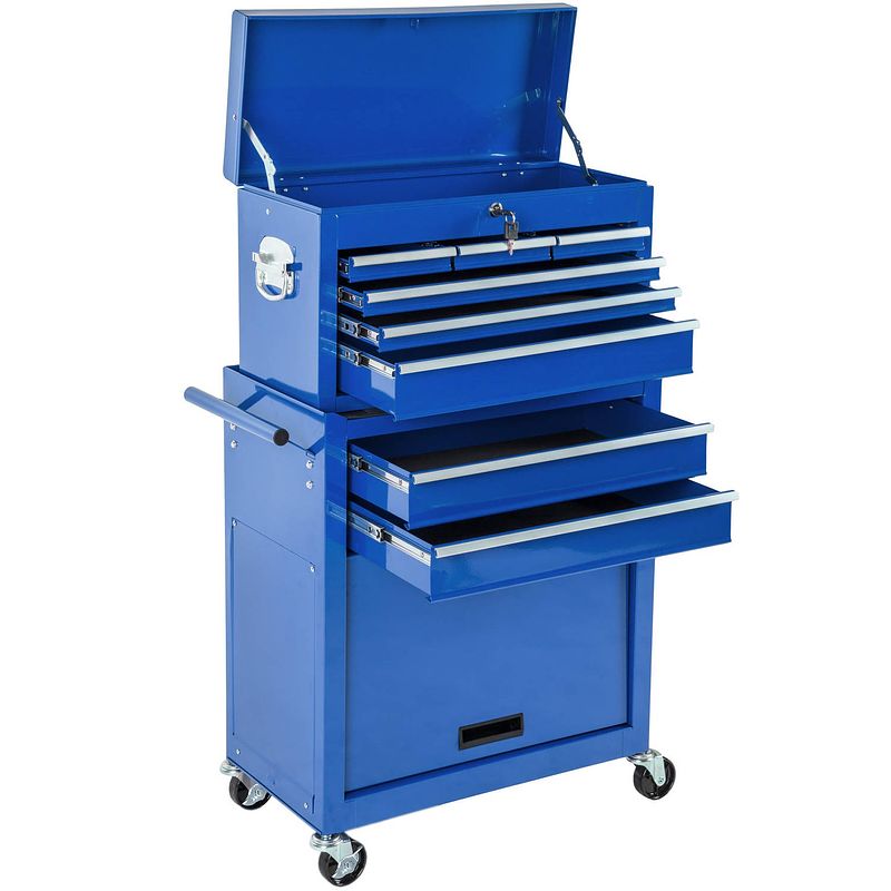 Foto van Tectake® - gereedschapswagen met 8 lades - blauw - 402804