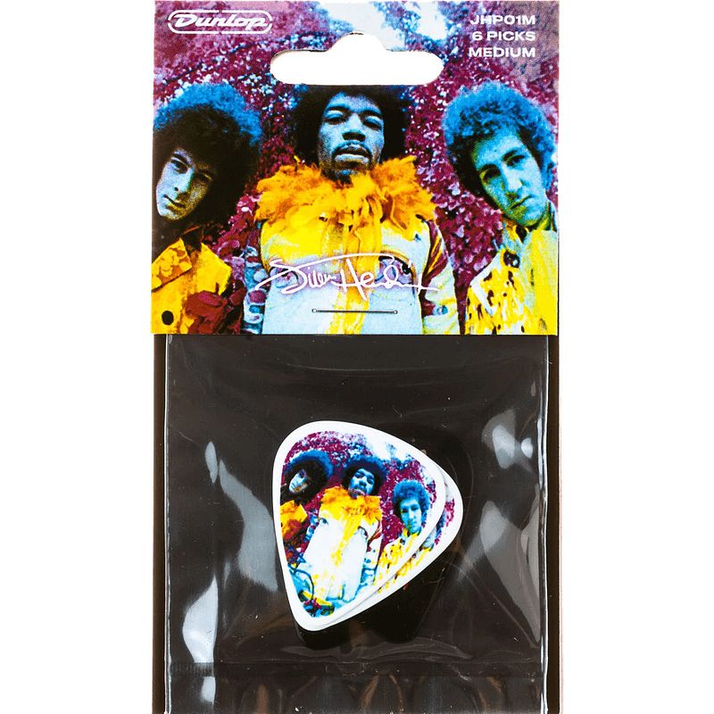 Foto van Dunlop jhp01m jimi hendrix are you experienced plectrumset (6 stuks, medium)