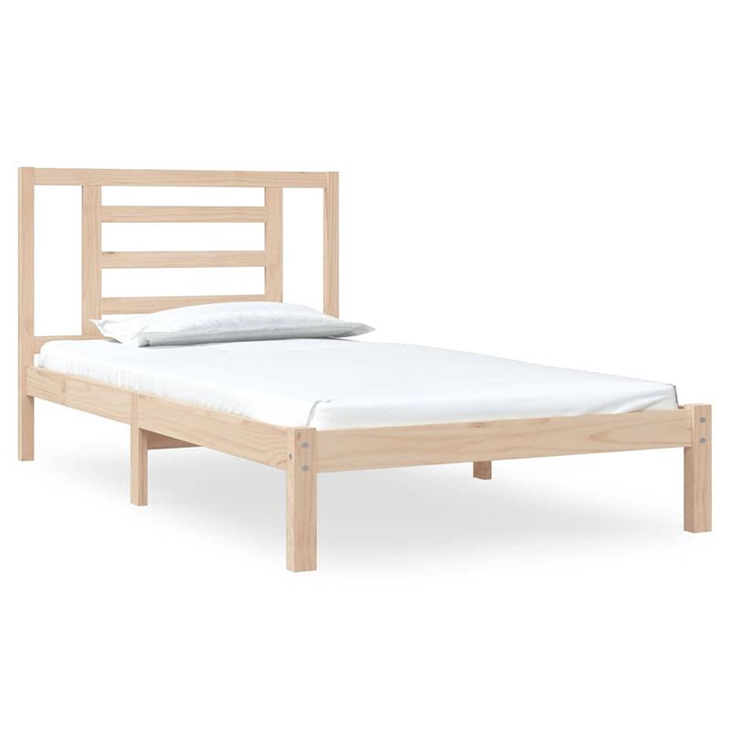 Foto van The living store massief grenenhouten bedframe - 205.5 x 95.5 x 31 cm - rustieke uitstraling