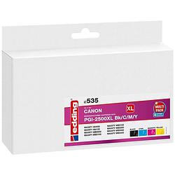 Foto van Edding cartridge vervangt canon pgi-2500xl bk/c/m/y compatibel combipack zwart, cyaan, magenta, geel edd-535 18-535