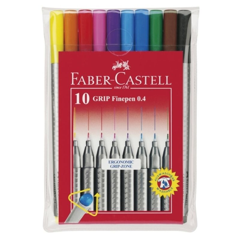 Foto van Fineliners | faber castell | puntdikte 0,4 mm | etui ã  10 stuks