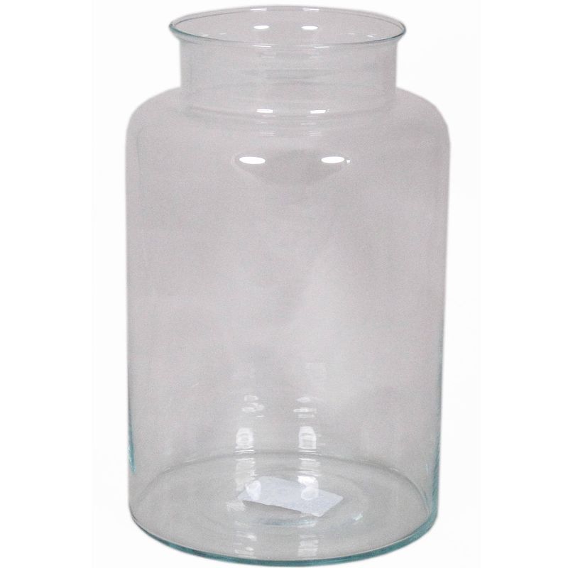 Foto van Glazen melkbus vaas/vazen 9 liter smalle hals 19 x 30 cm - vazen
