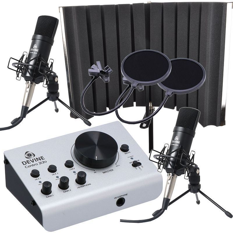 Foto van Devine centro 2i2o recording bundle met reflectiefilter