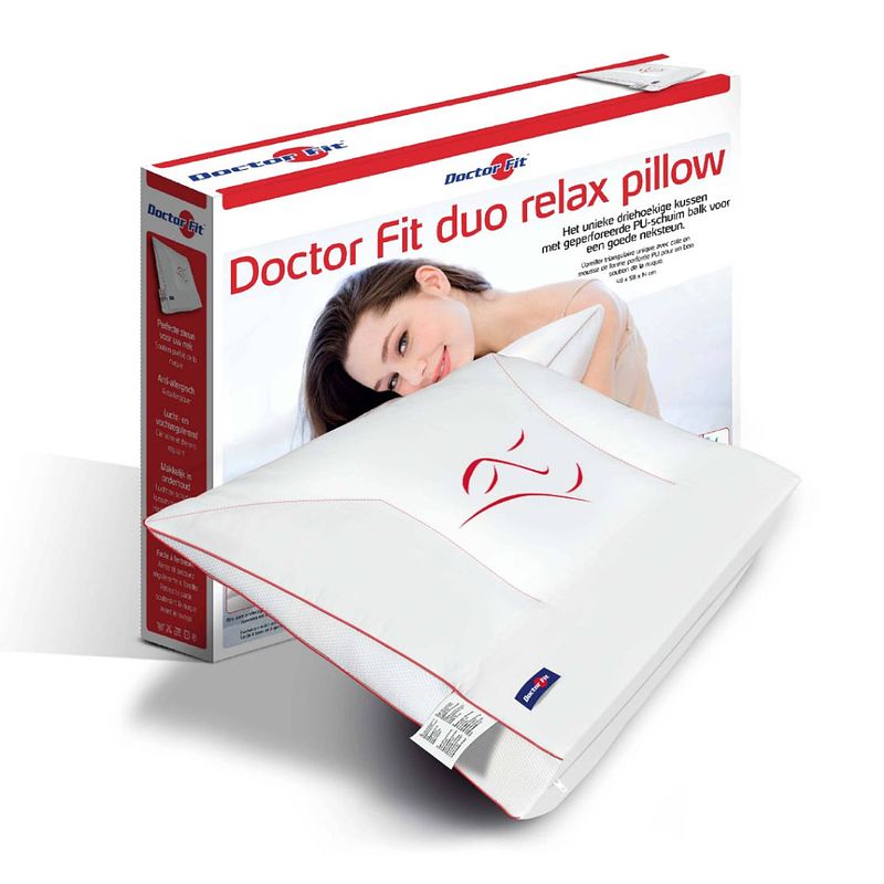 Foto van Dr.fit - red duo relax pillow neck: pu w/ visco