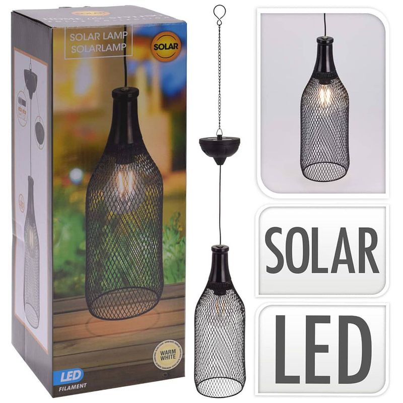 Foto van Progarden hanglamp solar led 11 cm metaal