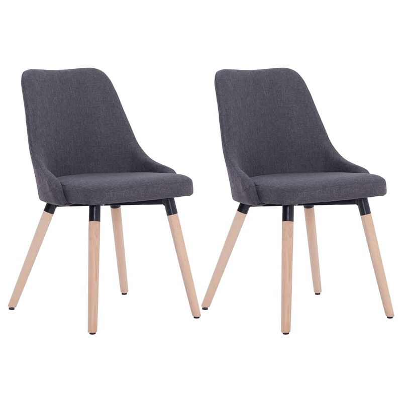 Foto van The living store eetstoelen set - stof - 43 x 43 x 83 cm - donkergrijs