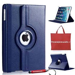 Foto van Donker blauwe ipad mini 4 360 graden draaibare tablethoes met originele hoesjesweb stylus - ipad hoes, tablethoes