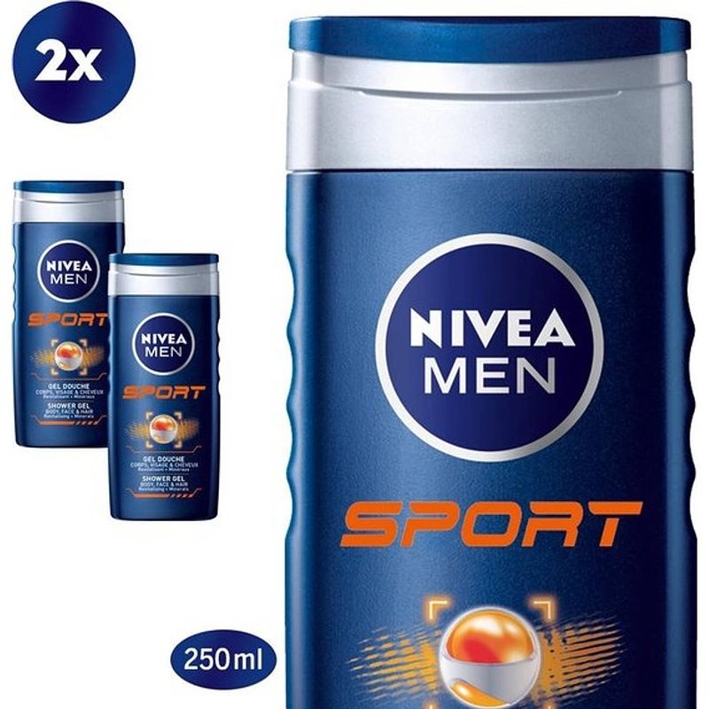 Foto van Men sport 3in1 douchegel - gezicht, lichaam en haar - 2x 250ml