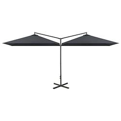 Foto van Vidaxl parasol dubbel met stalen paal 600x300 cm antracietkleurig