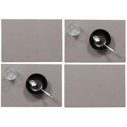 Foto van Set van 4x stuks stevige luxe tafel placemats plain taupe 30 x 43 cm - placemats