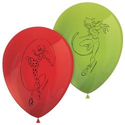 Foto van Procos ballonnen miraculous 28 cm latex rood/groen 8 stuks