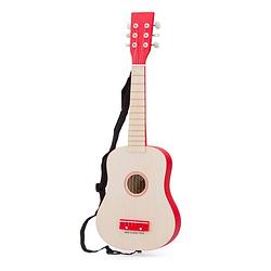 Foto van New classic toys gitaar de luxe junior 64 cm lichtbruin/rood