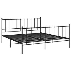 Foto van The living store bedframe - gepoedercoat metaal - 206x185x99 cm - zwart - montage vereist