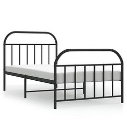 Foto van The living store bedframe - klassiek - metaal - 207x112x100 cm - zwart