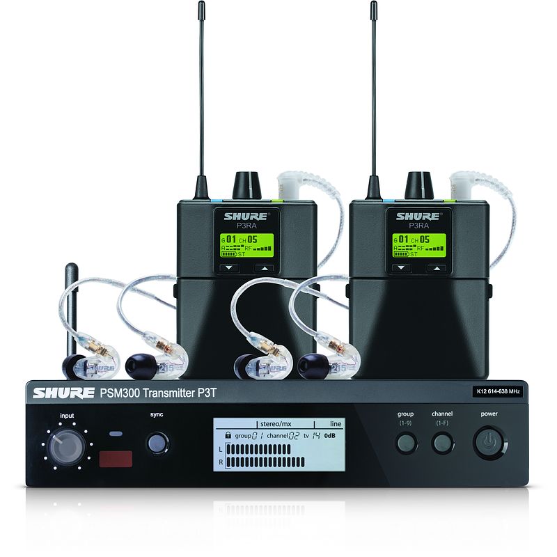 Foto van Shure psm300 twin pack pro in-ear monitoring (606-630 mhz)