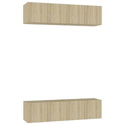 Foto van The living store televisiekast trendy - 60 x 30 x 30 cm - sonoma eiken - spaanplaat