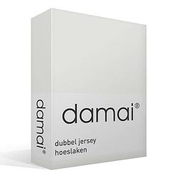 Foto van Damai dubbel jersey hoeslaken - 100% dubbel gebreide jersey katoen - 2-persoons (140/150x200/210/220 cm) - ivory