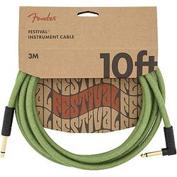 Foto van Fender festival cables green r/a instrumentkabel 3m