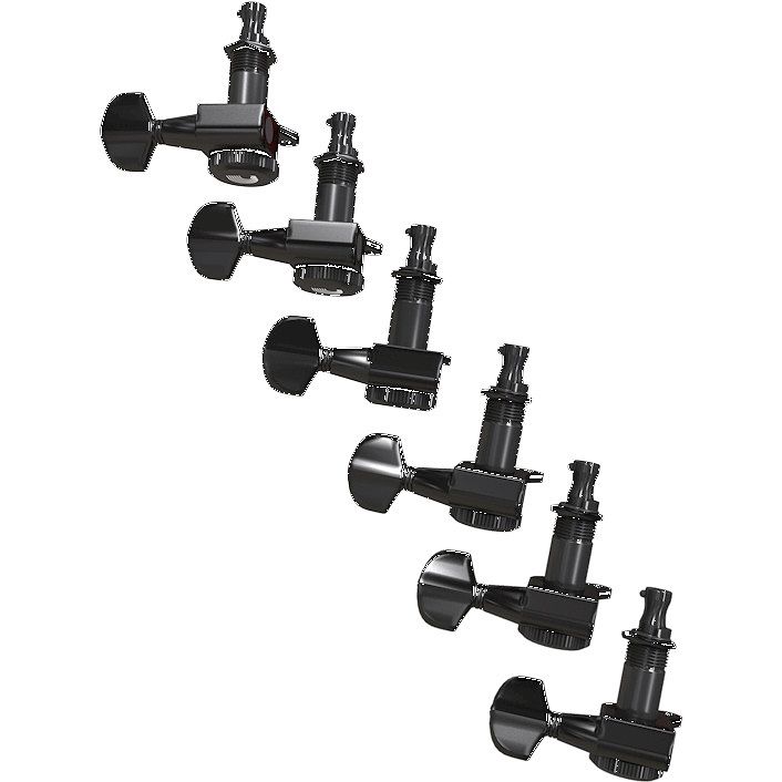 Foto van D'saddario pwat-6r2 auto-trim tuning machines 6 in-line set-up zwart