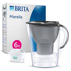 Foto van Brita - waterfilterkan - marella cool - 2,4l - grijs - incl. 6 maxtra pro all-in-1 filterpatronen - voordeelverpakking