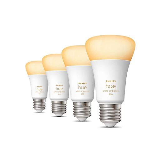 Foto van Philips hue standaardlamp a60 e27 4-pack warm tot koelwit licht