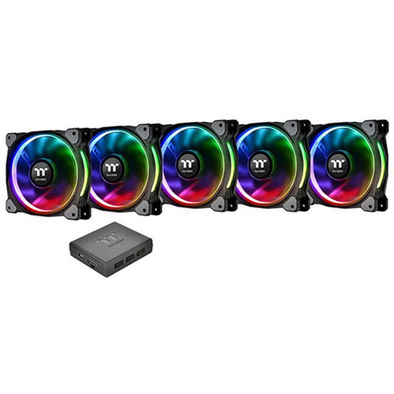 Foto van Thermaltake riing plus 12 led rgb pc-ventilator rgb (b x h x d) 120 x 120 x 25 mm incl. led-verlichting