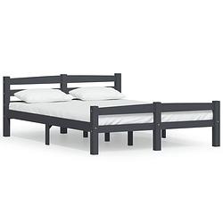 Foto van Vidaxl bedframe massief grenenhout donkergrijs 140x200 cm