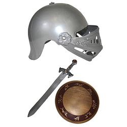Foto van Ridder verkleed set helm en zwaard/schild voor kinderen - verkleedattributen