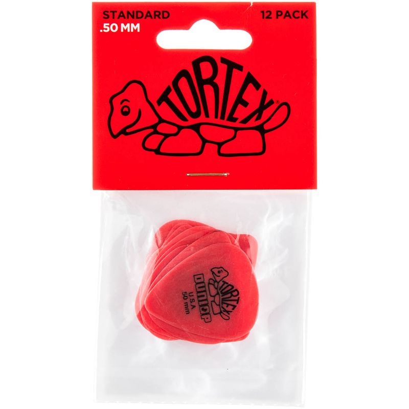 Foto van Dunlop tortex standard 0.50mm 12-pack plectrumset rood