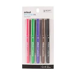 Foto van Cricut explore/maker infusible ink fine point 5-pack basics stiftset rood, zwart, violet, bruin, groen