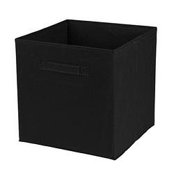 Foto van Urban living opbergmand/kastmand square box - karton/kunststof - 29 liter - zwart - 31 x 31 x 31 cm - opbergmanden