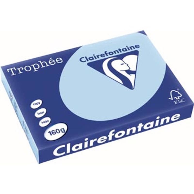 Foto van Clairefontaine trophée pastel a3 blauw, 160 g, 250 vel