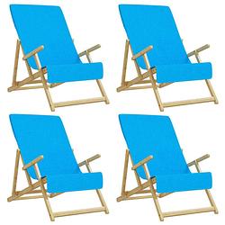 Foto van Vidaxl strandhanddoeken 4 st 400 g/m² 60x135 cm stof turquoise