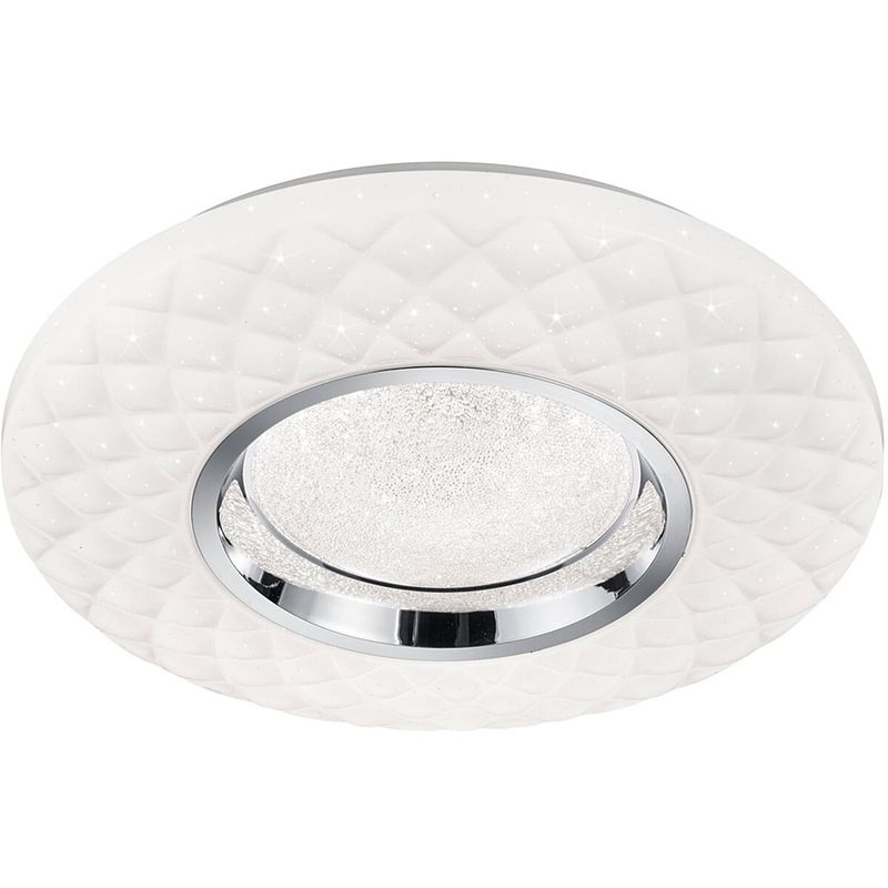 Foto van Led plafondlamp - trion magum - 22w - aanpasbare kleur - dimbaar - afstandsbediening - sterlicht - rond - mat wit -