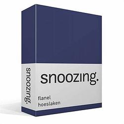 Foto van Snoozing - flanel - hoeslaken - 120x200 cm - navy