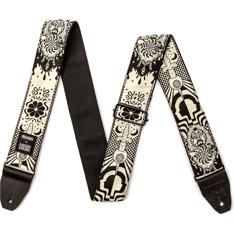 Foto van Dunlop ilovedust jacquard strap ild15 night spells gitaarband