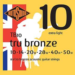 Foto van Rotosound tb10 tru bronze akoestische gitaarsnaren .010-.050w